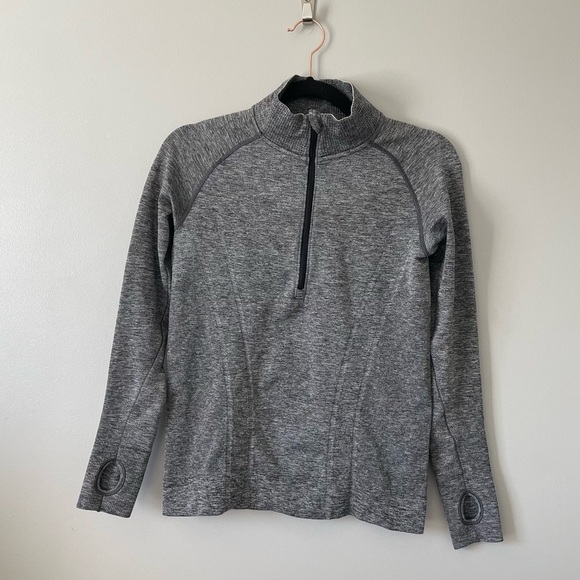 Ivivva Quarter Zip lightweight nylon blend running jacket grey size 14 girls - Picture 3 of 9